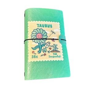 Travelers Notebook Journal Refillable Faux Leather A3 Zodiac Taurus Green